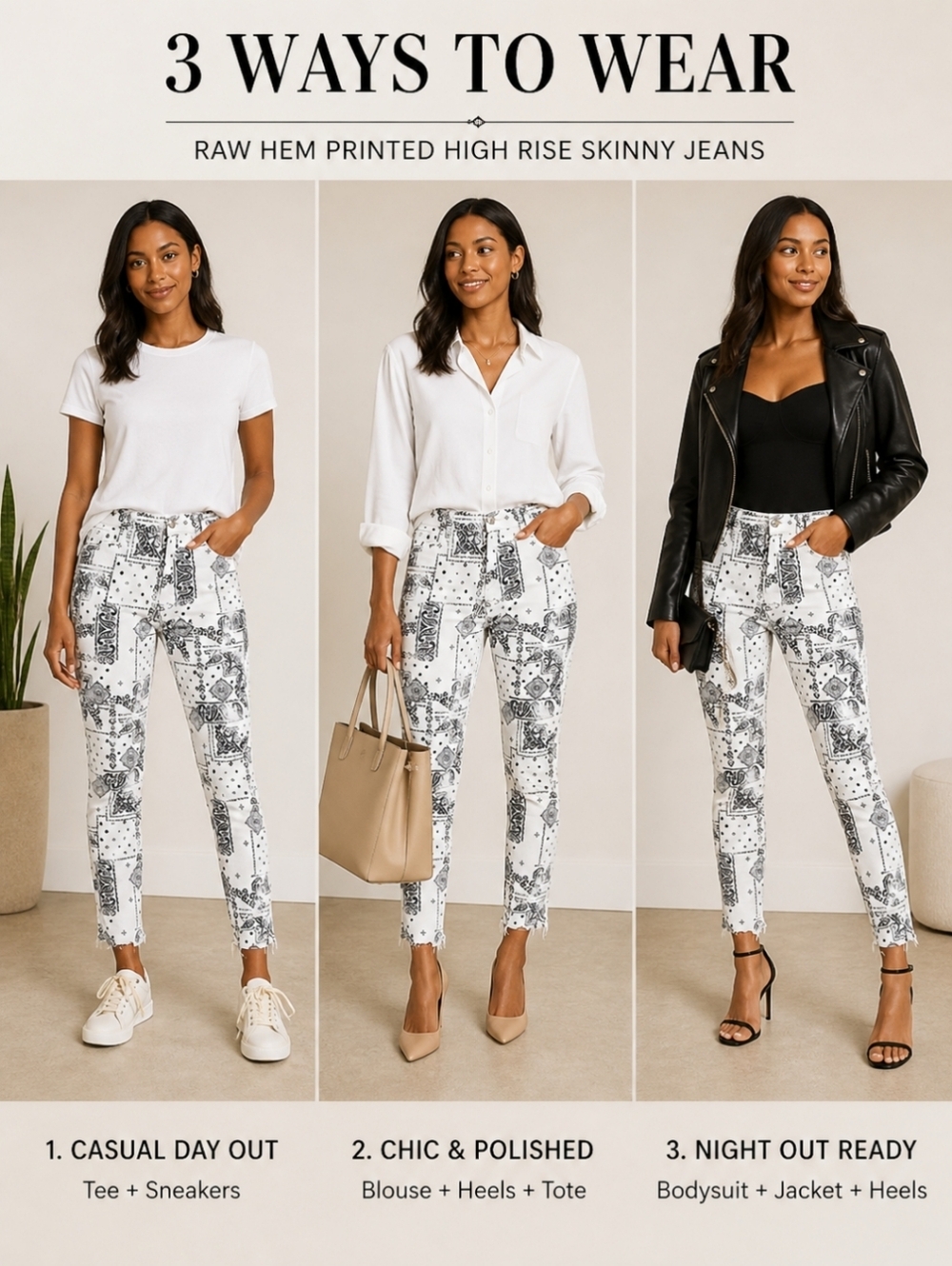 Kensie Jeans split raw hem  high rise vintage luxe bandana white jean 2